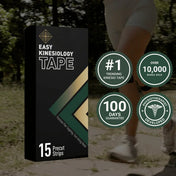 Easy Kinesiology Tape — 15 Pre-Cut Strips (30-Day Supply)